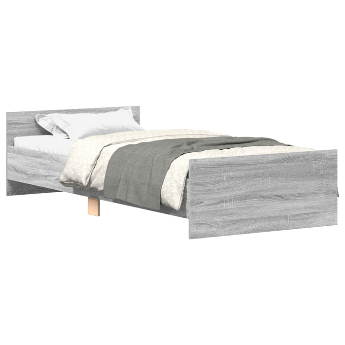 Cadru de Pat cu Tăblie Sonoma gri 80 x 200 cm Lemn prelucrat WALTI