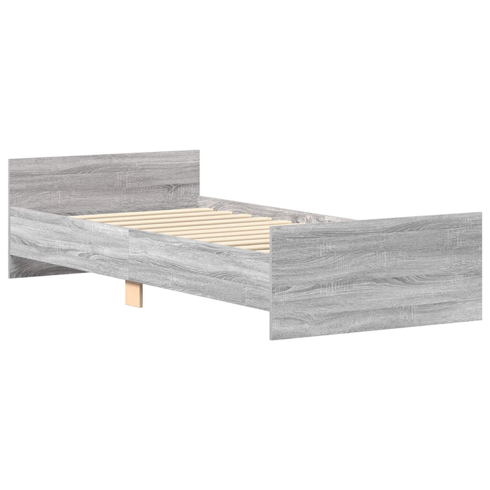 Cadru de Pat cu Tăblie Sonoma gri 80 x 200 cm Lemn prelucrat WALTI