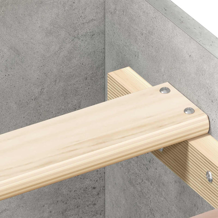 Cadru de Pat cu Tăblie Gri Beton 80 x 200 cm Lemn prelucrat WALTI