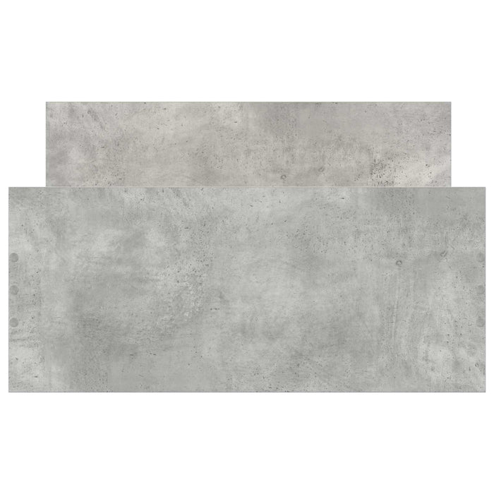 Cadru de Pat cu Tăblie Gri Beton 80 x 200 cm Lemn prelucrat WALTI