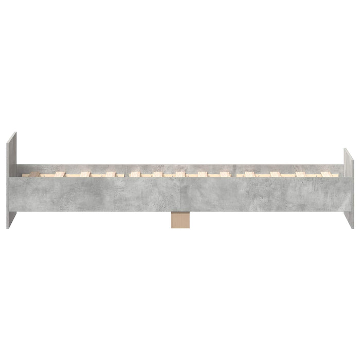 Cadru de Pat cu Tăblie Gri Beton 80 x 200 cm Lemn prelucrat WALTI