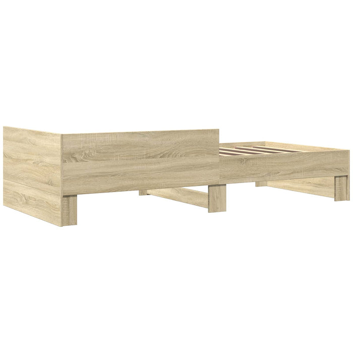 Cadru de Pat cu Tăblie Stejar Sonoma 80 x 200 cm Lemn prelucrat WALTI