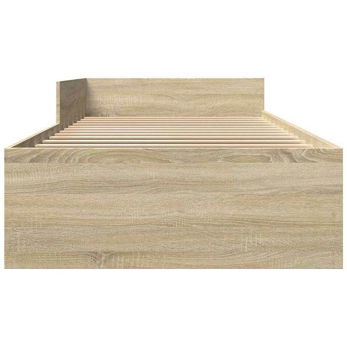 Cadru de Pat cu Tăblie Stejar Sonoma 80 x 200 cm Lemn prelucrat WALTI