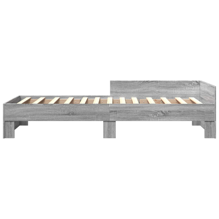 Cadru de Pat cu Tăblie Sonoma gri 80 x 200 cm Lemn prelucrat WALTI