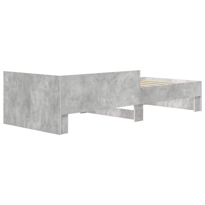 Cadru de Pat cu Tăblie Gri Beton 80 x 200 cm Lemn prelucrat WALTI