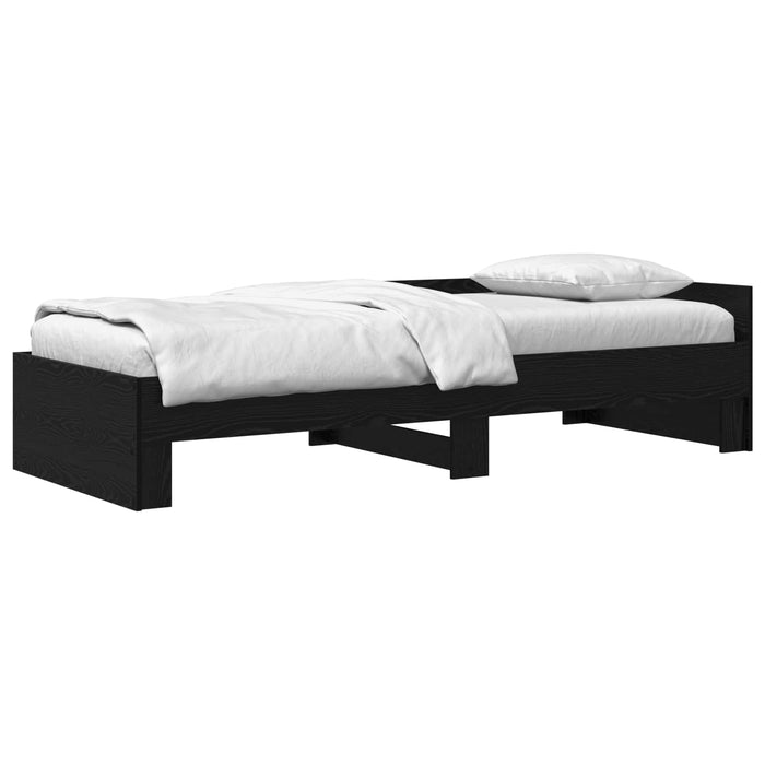 Cadru de Pat cu Tăblie Stejar Negru 80 x 200 cm Lemn prelucrat WALTI