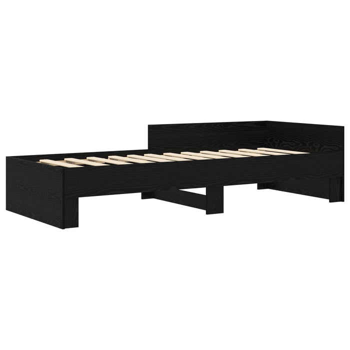Cadru de Pat cu Tăblie Stejar Negru 80 x 200 cm Lemn prelucrat WALTI