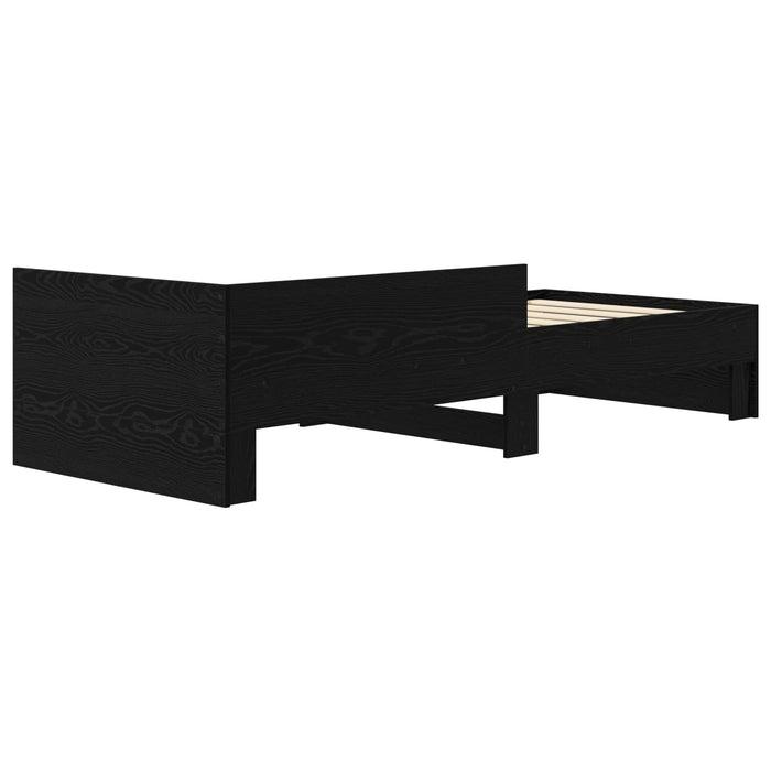Cadru de Pat cu Tăblie Stejar Negru 80 x 200 cm Lemn prelucrat WALTI