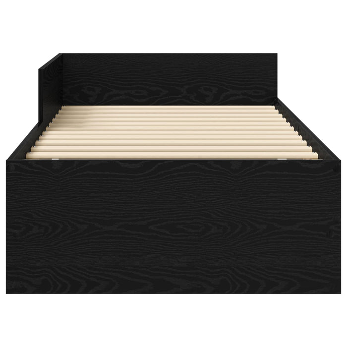 Cadru de Pat cu Tăblie Stejar Negru 80 x 200 cm Lemn prelucrat WALTI