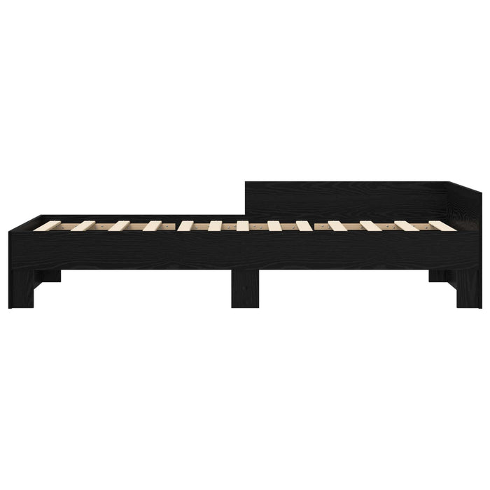 Cadru de Pat cu Tăblie Stejar Negru 80 x 200 cm Lemn prelucrat WALTI