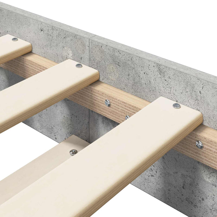 Cadru de pat Gri Beton 80 x 200 cm Lemn prelucrat WALTI