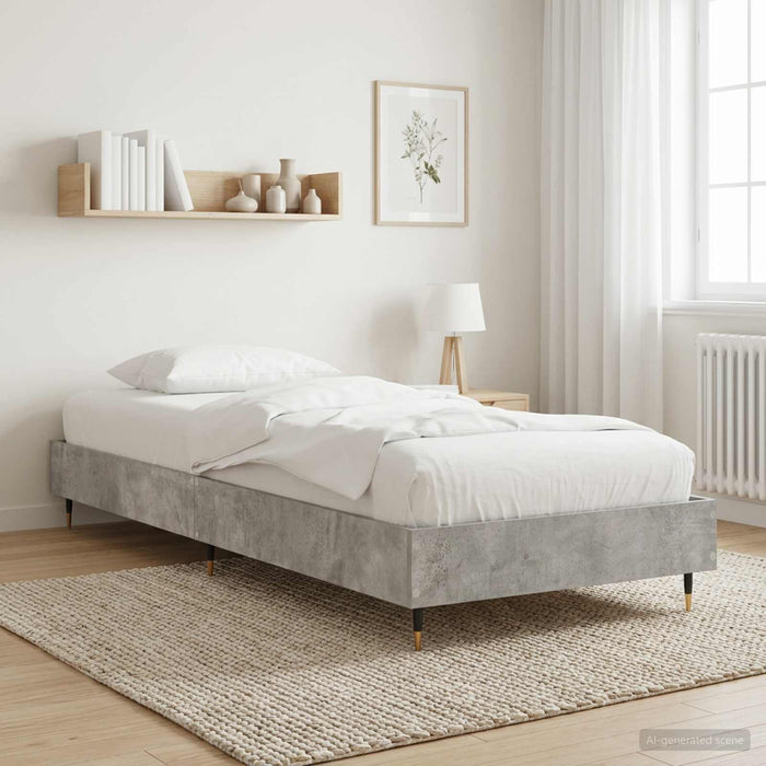 Cadru de pat Gri Beton 80 x 200 cm Lemn prelucrat WALTI