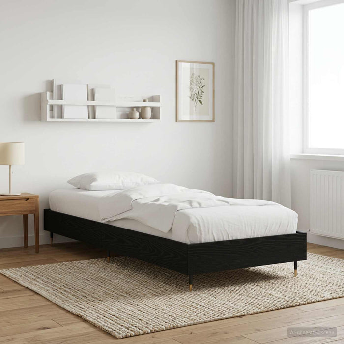 Cadru de pat Stejar Negru 80 x 200 cm Lemn prelucrat WALTI