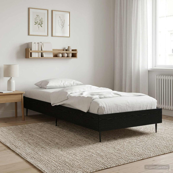 Cadru de pat Stejar Negru 80 x 200 cm Lemn prelucrat WALTI