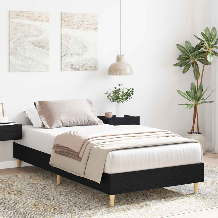 Cadru de pat Stejar Negru 80 x 200 cm Lemn prelucrat WALTI