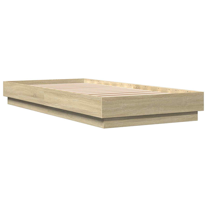 Cadru de pat la sol Stejar Sonoma 80 x 200 cm Lemn prelucrat WALTI