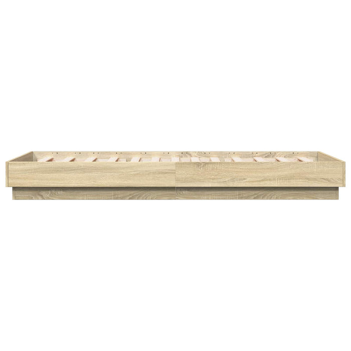 Cadru de pat la sol Stejar Sonoma 80 x 200 cm Lemn prelucrat WALTI