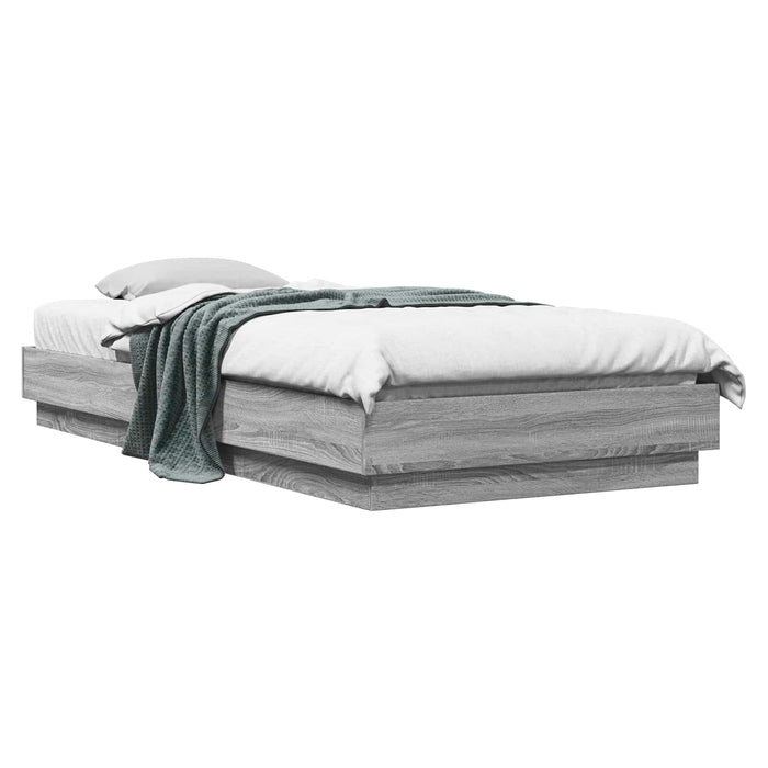 Cadru de pat la sol Sonoma gri 80 x 200 cm Lemn prelucrat WALTI