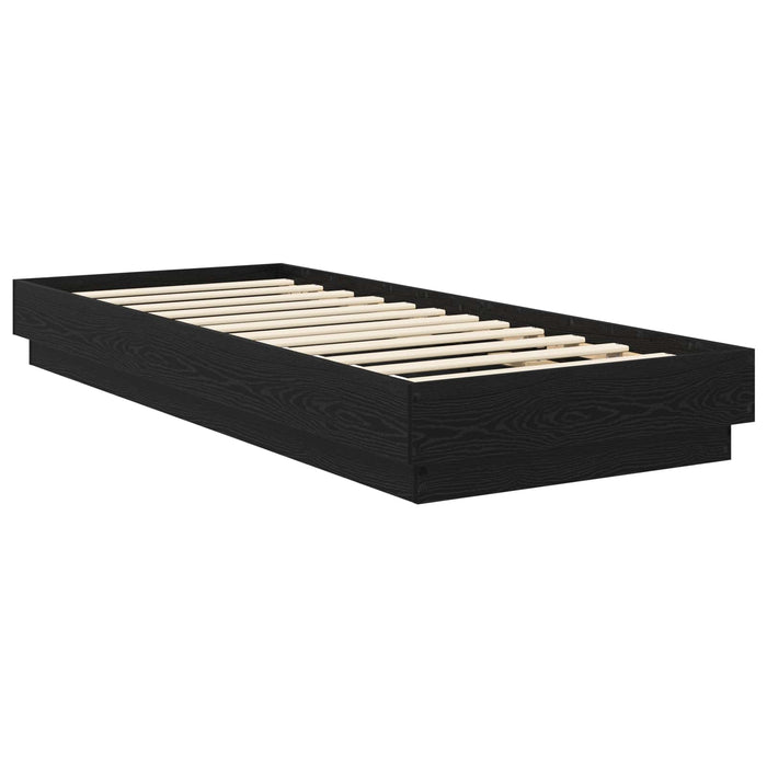 Cadru de pat la sol Stejar Negru 80 x 200 cm Lemn prelucrat WALTI