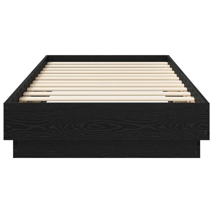 Cadru de pat la sol Stejar Negru 80 x 200 cm Lemn prelucrat WALTI