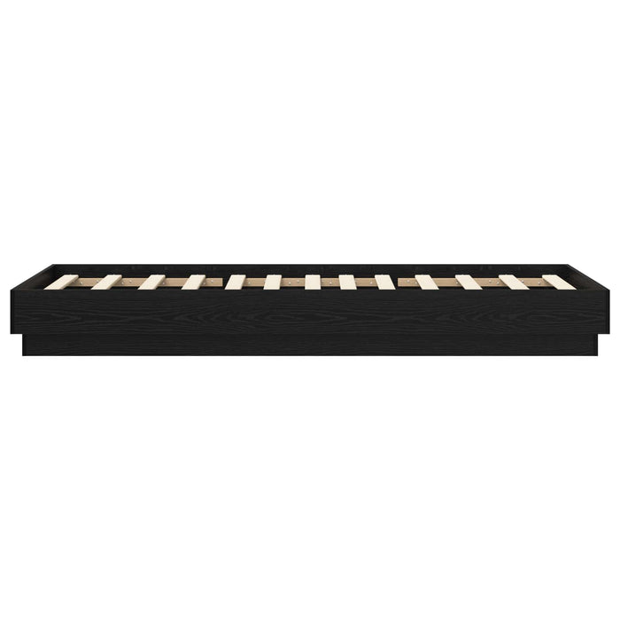 Cadru de pat la sol Stejar Negru 80 x 200 cm Lemn prelucrat WALTI