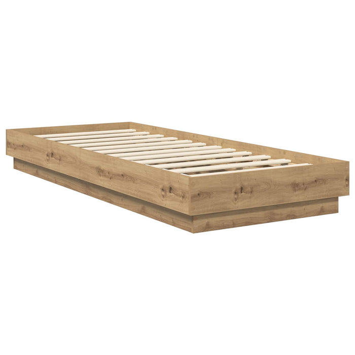 Cadru de pat la sol Stejar Artizanal 80 x 200 cm Lemn prelucrat WALTI