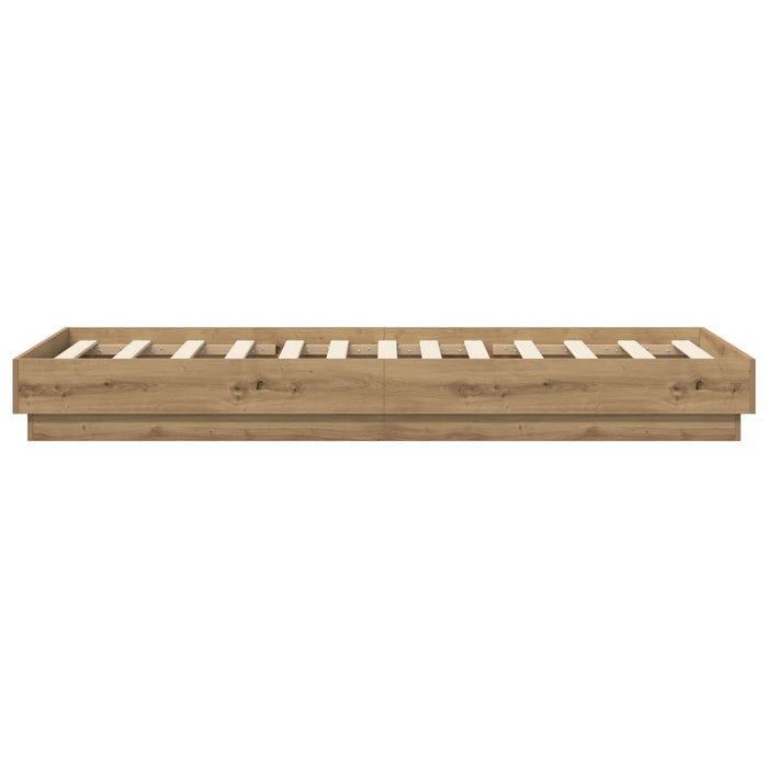 Cadru de pat la sol Stejar Artizanal 80 x 200 cm Lemn prelucrat WALTI