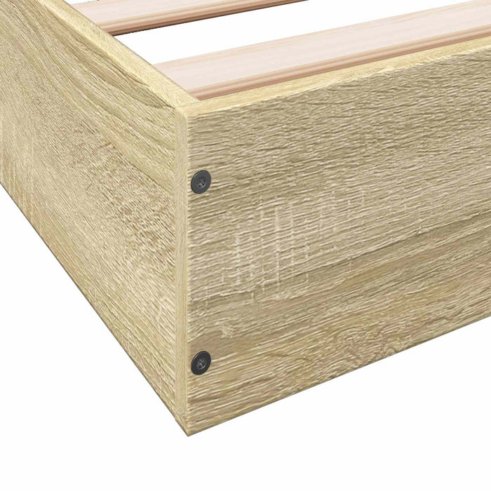 Cadru de pat la sol Stejar Sonoma 80 x 200 cm Lemn prelucrat WALTI