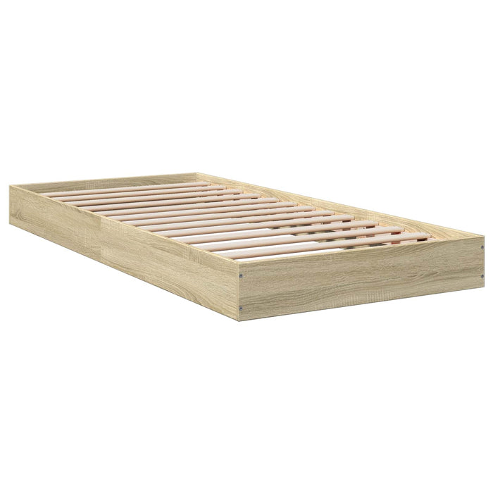 Cadru de pat la sol Stejar Sonoma 80 x 200 cm Lemn prelucrat WALTI