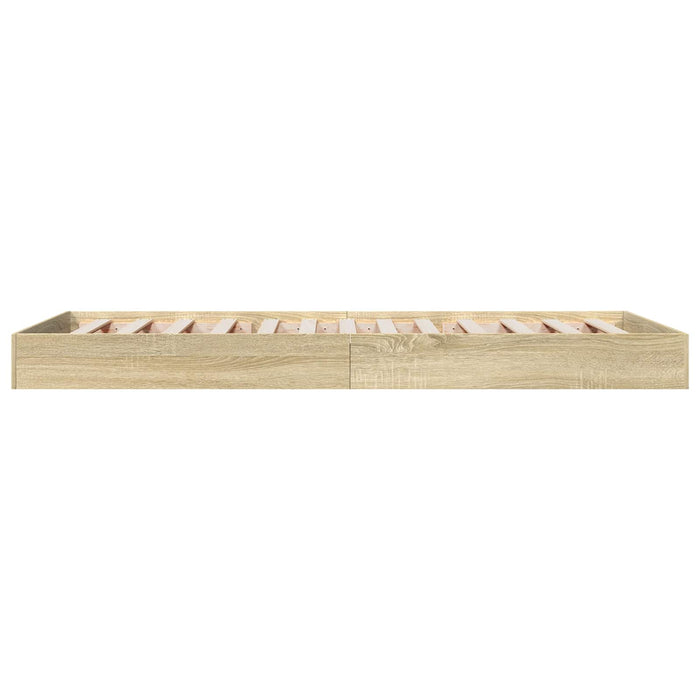 Cadru de pat la sol Stejar Sonoma 80 x 200 cm Lemn prelucrat WALTI