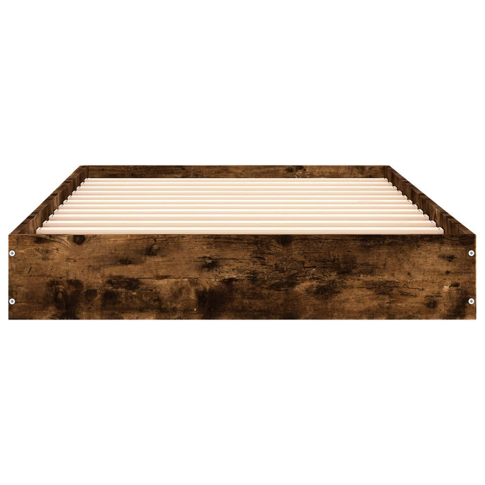 Cadru de pat la sol Stejar fumuriu 80 x 200 cm Lemn prelucrat WALTI