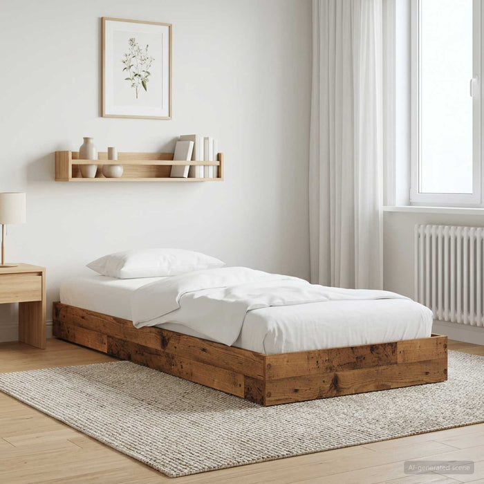 Cadru de pat la sol Lemn vechi 80 x 200 cm Lemn prelucrat WALTI