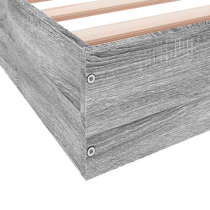 Cadru de pat la sol Sonoma gri 80 x 200 cm Lemn prelucrat WALTI