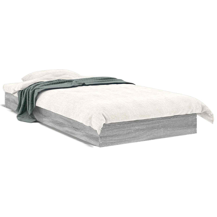 Cadru de pat la sol Sonoma gri 80 x 200 cm Lemn prelucrat WALTI