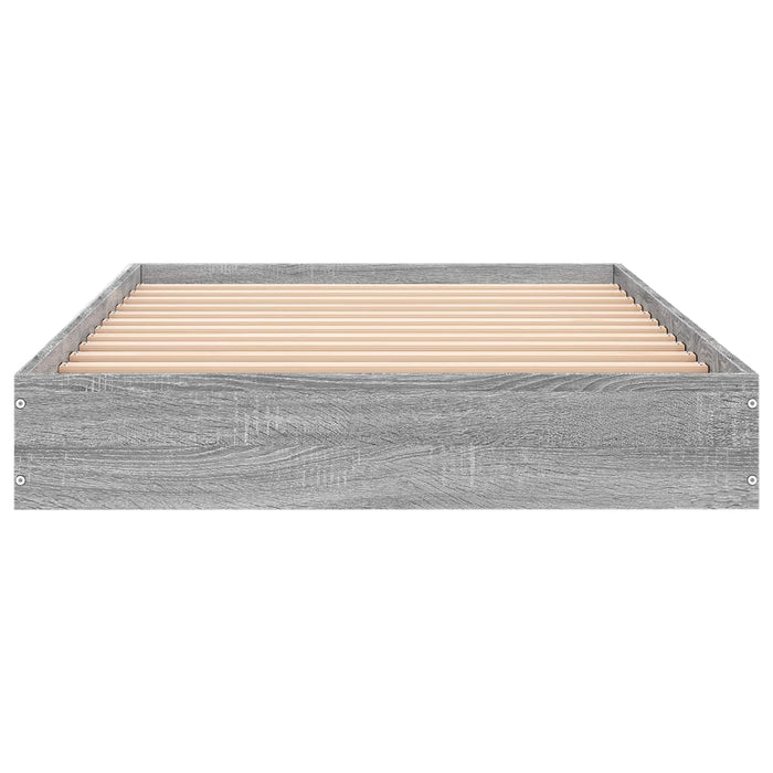 Cadru de pat la sol Sonoma gri 80 x 200 cm Lemn prelucrat WALTI