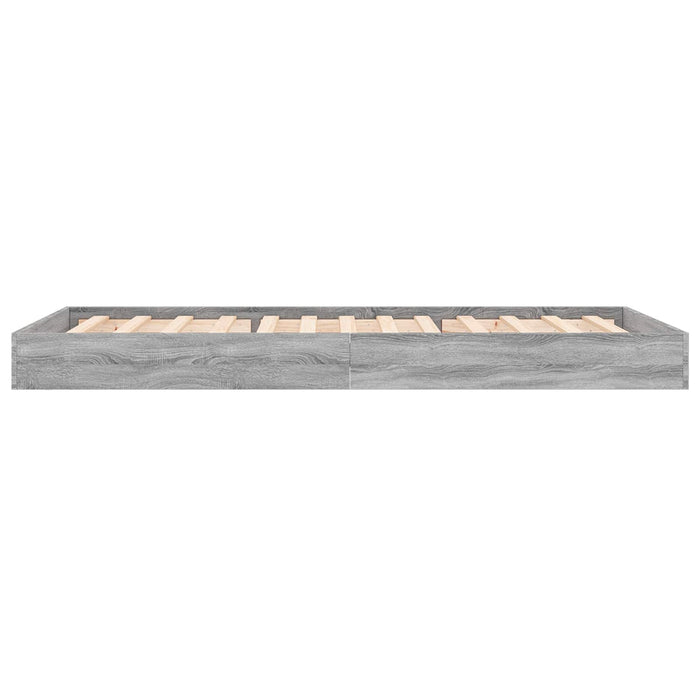 Cadru de pat la sol Sonoma gri 80 x 200 cm Lemn prelucrat WALTI