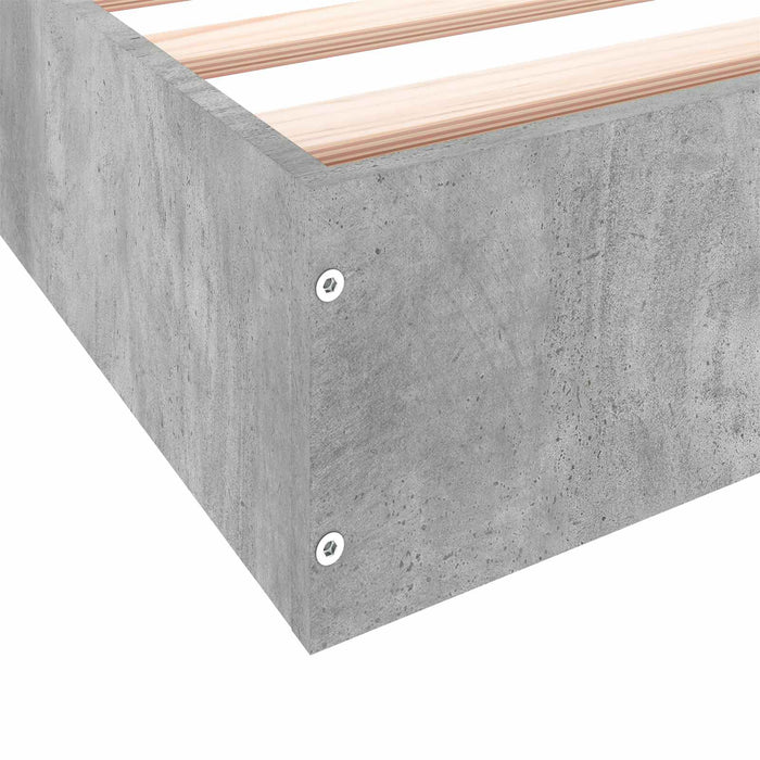 Cadru de pat la sol Gri Beton 80 x 200 cm Lemn prelucrat WALTI