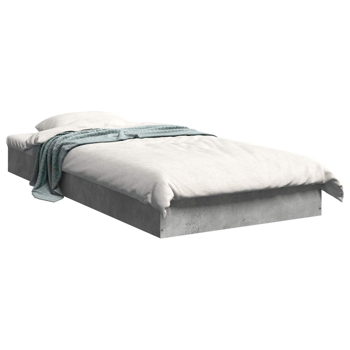 Cadru de pat la sol Gri Beton 80 x 200 cm Lemn prelucrat WALTI