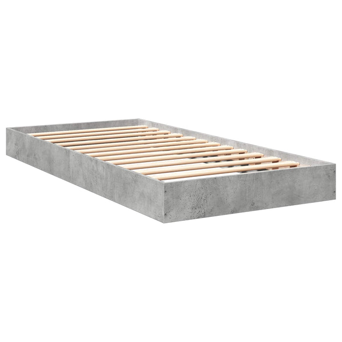 Cadru de pat la sol Gri Beton 80 x 200 cm Lemn prelucrat WALTI