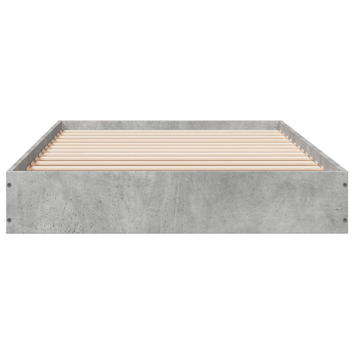 Cadru de pat la sol Gri Beton 80 x 200 cm Lemn prelucrat WALTI