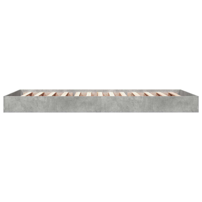 Cadru de pat la sol Gri Beton 80 x 200 cm Lemn prelucrat WALTI