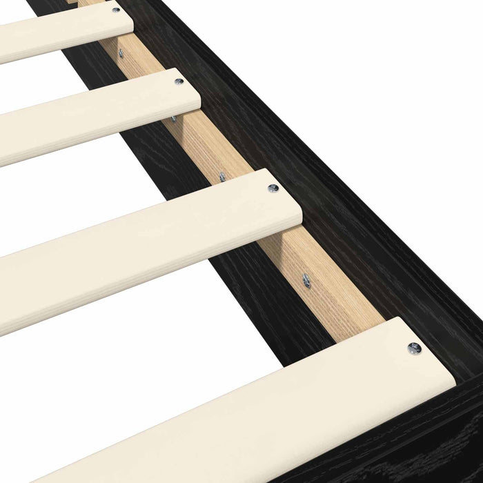 Cadru de pat la sol Stejar Negru 80 x 200 cm Lemn prelucrat WALTI