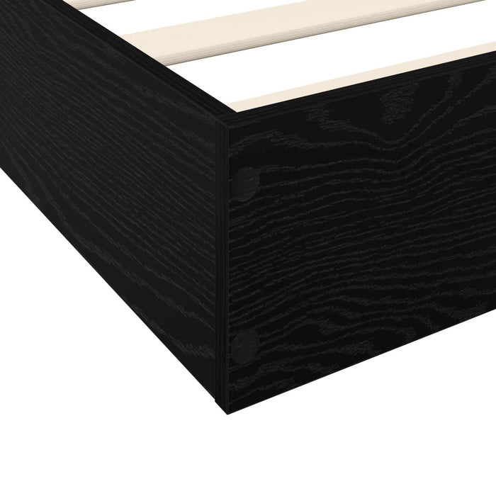 Cadru de pat la sol Stejar Negru 80 x 200 cm Lemn prelucrat WALTI