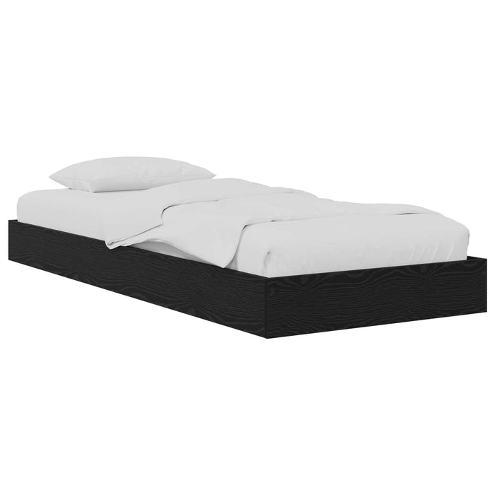 Cadru de pat la sol Stejar Negru 80 x 200 cm Lemn prelucrat WALTI