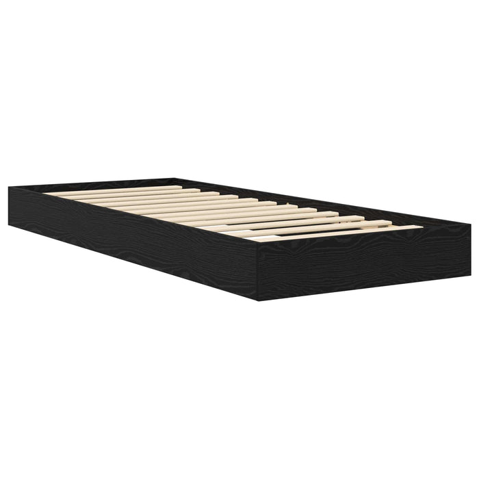 Cadru de pat la sol Stejar Negru 80 x 200 cm Lemn prelucrat WALTI