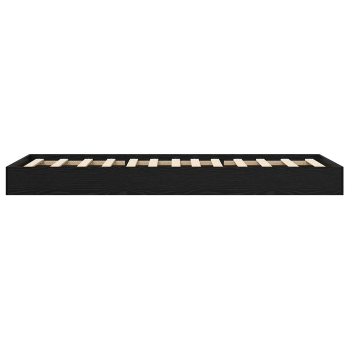 Cadru de pat la sol Stejar Negru 80 x 200 cm Lemn prelucrat WALTI