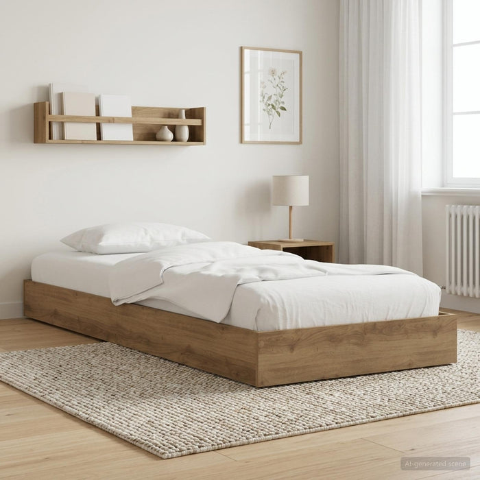Cadru de pat la sol Stejar Artizanal 80 x 200 cm Lemn prelucrat WALTI