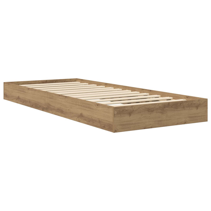 Cadru de pat la sol Stejar Artizanal 80 x 200 cm Lemn prelucrat WALTI
