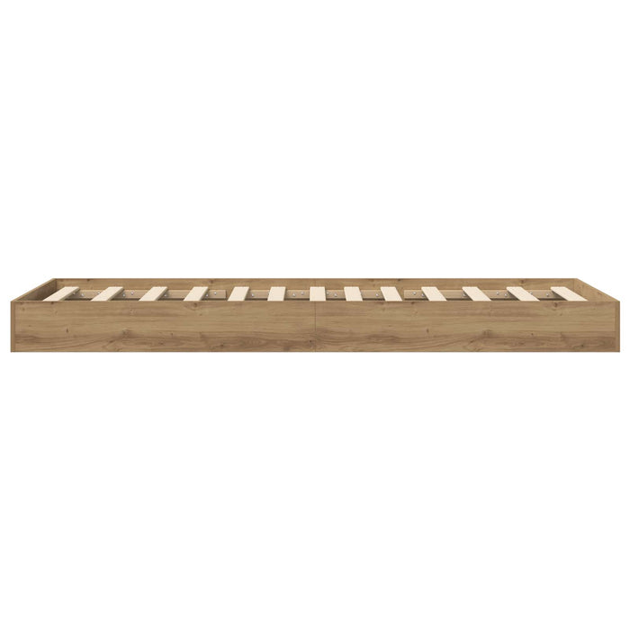 Cadru de pat la sol Stejar Artizanal 80 x 200 cm Lemn prelucrat WALTI