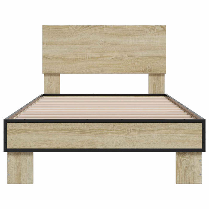 Cadru de Pat cu Tăblie Stejar Sonoma 80 x 200 cm Lemn prelucrat WALTI